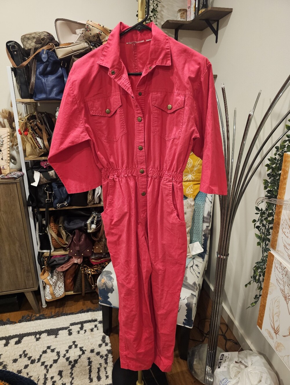 Vintage Women’s Hot Pink Utility Jumpsuit